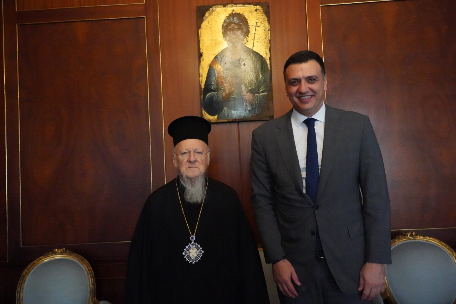 Συνάντηση του Οικουμενικού Πατριάρχη με τον υπουργό Τουρισμού, Βασίλη Κικίλια