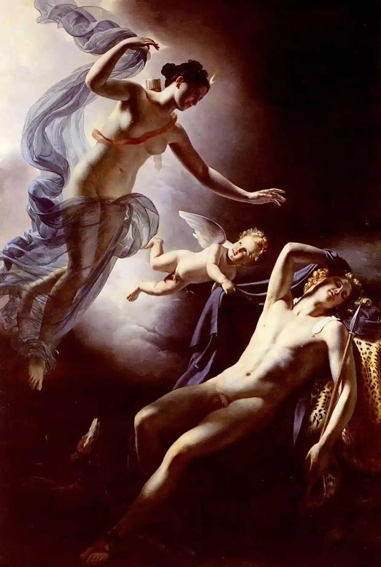 Ο Ενδυμίων στον αιώνιο, αγέραστο ύπνο του στο έργο του Ζερόμ-Μαρντέν Λανγκλουά «Άρτεμις και Ενδυμίων», 1822