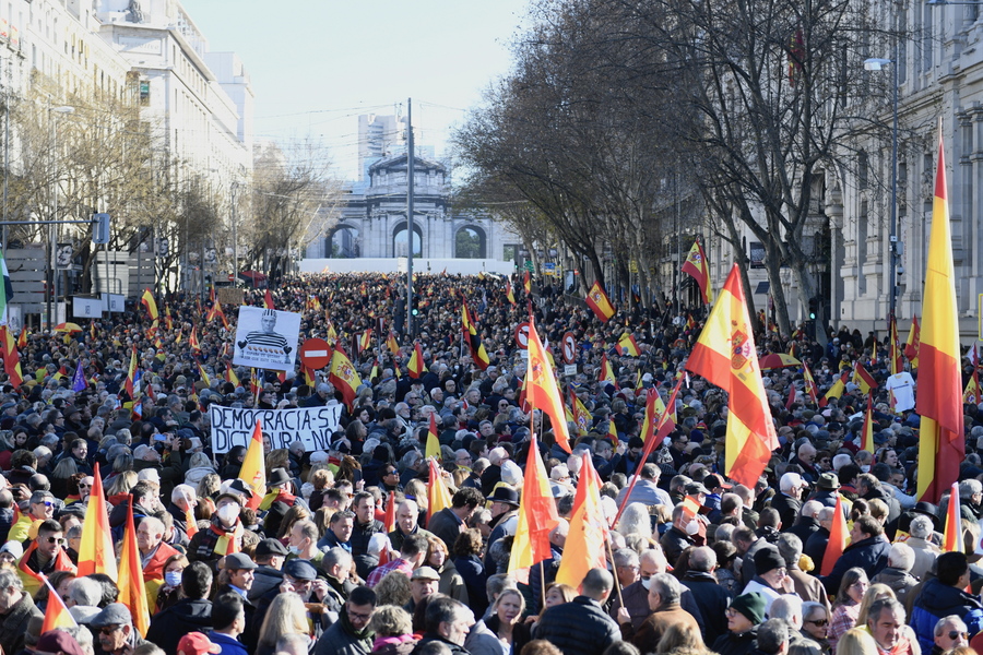 Μαζική διαδήλωση της Δεξιάς στη Μαδρίτη
