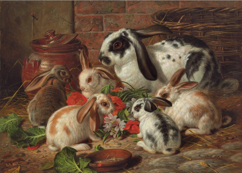 Άλφρεντ Ρίτσαρντσον Μπάρμπερ «Οικογένεια κουνελιών», 1881