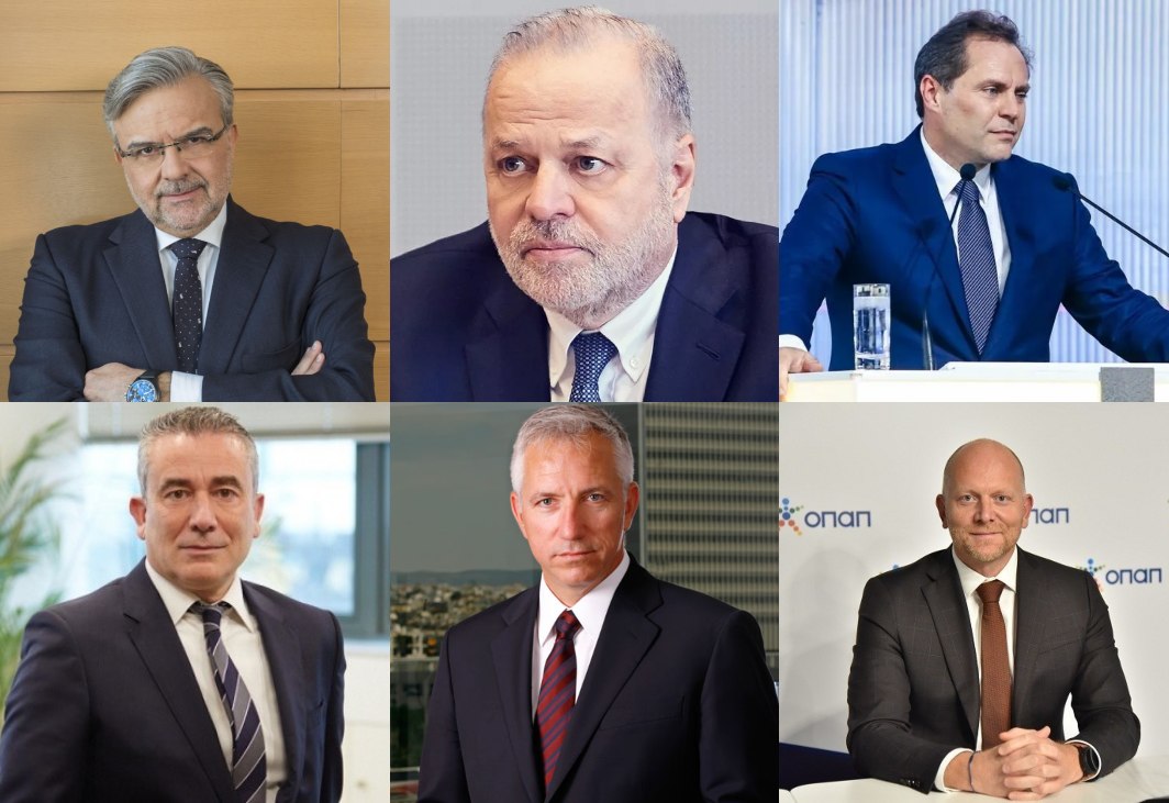 Χρήστος Μεγάλου (Τράπεζα Πειραιώς), Ευάγγελος Μυτιληναίος (Mytilineos), Ευτύχης Βασιλάκης (Autohellas), Αλέξης Αλεξίου (Cenergy Holdings), Μιχάλης Τσαμάζ (ΟΤΕ), Γιαν Κάρας (ΟΠΑΠ)