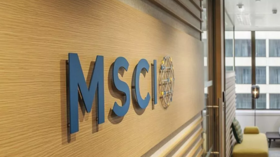 Το Logo του MSCI σε τοίχο στα γραφεία της εταιρείας