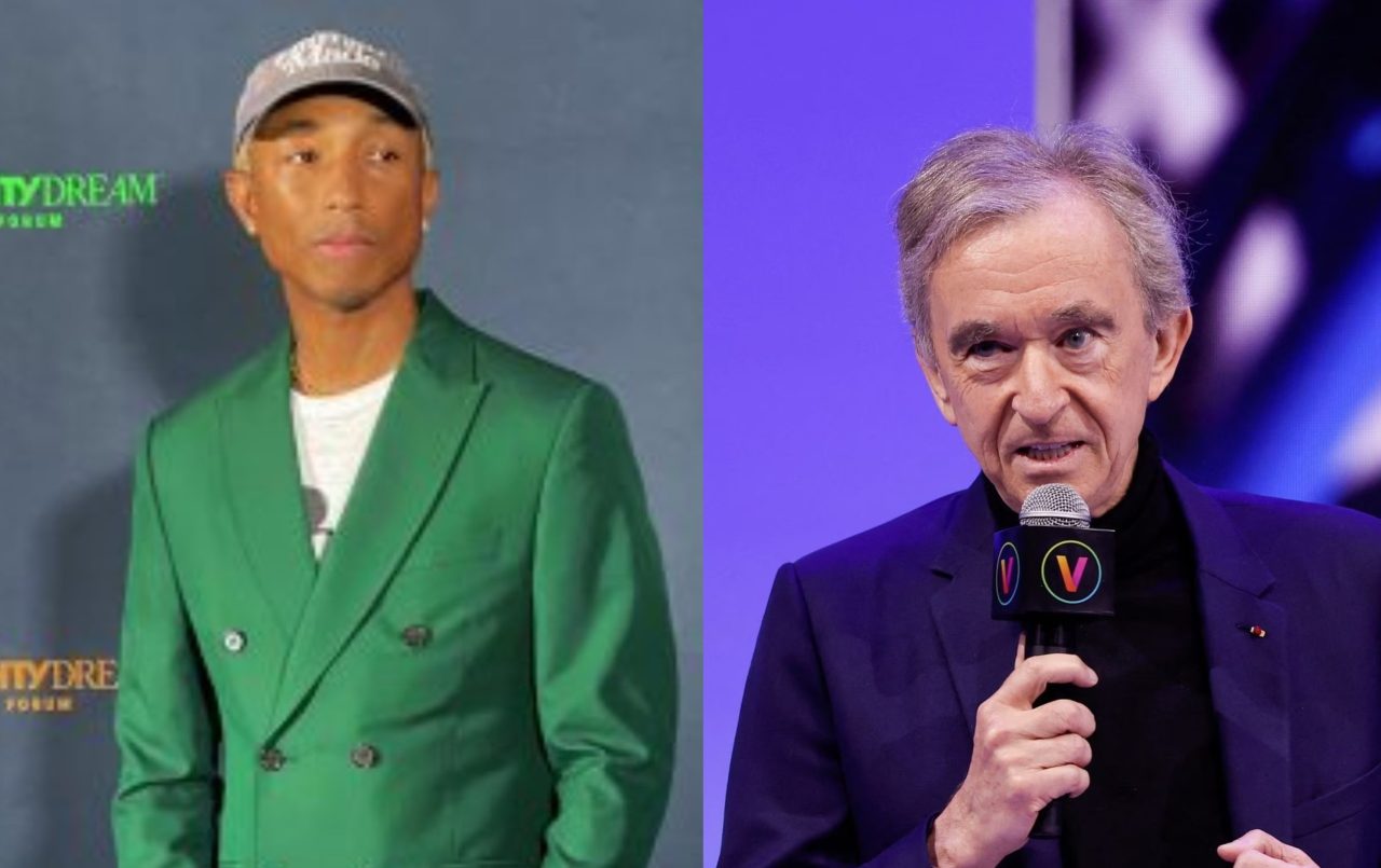 O μουσικός παραγωγός Pharrell Williams βρίσκεται σε συζητήσεις με τη LVMH, του Μπερνάρ Αρνό (δεξιά) για τη θέση του επικεφαλής σχεδιαστή.