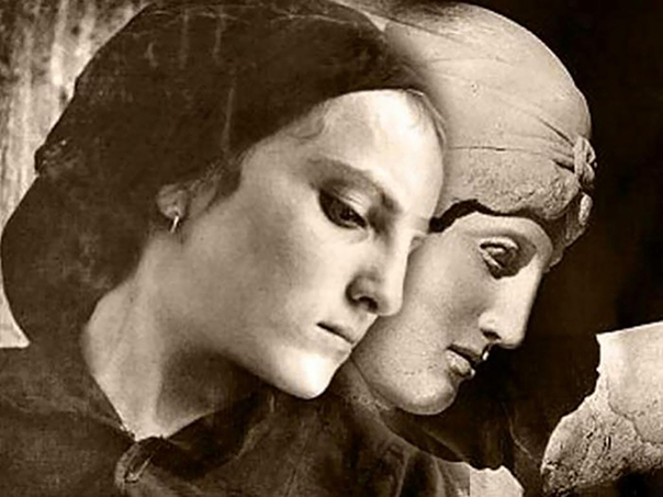 Παραλληλισμοί: Κοπέλα από την Υπάτη και κεφαλή γυναίκας από την Κενταυρομαχία στο ναό του Δία στην Ολυμπία, 1930
