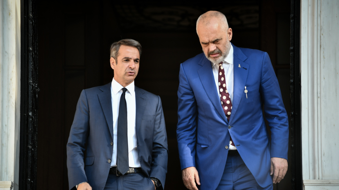 Ο πρωθυπουργός Κυριάκος Μητσοτάκης με τον πρωθυπουργό της Αλβανίας, Έντι Ράμα