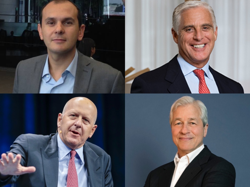 Fabio Balboni, Senior Economist της HSBC Bank, Andrea Orcel, Unicredit Bank, David Solomon, CEO Goldman Sachs, Jamie Dimon, CEO της JP Morgan Chase
