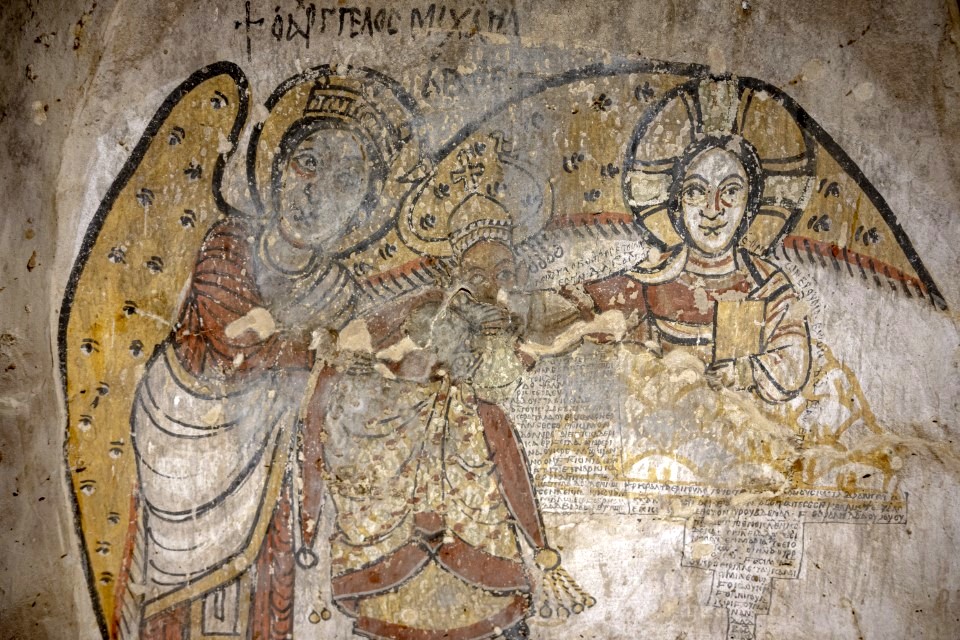 Τοιχογραφία με τον Χριστό και τον Αρχάγγελο Μιχαήλ που ανακαλύφθηκε στην αρχαία Νουβία του Σουδάν