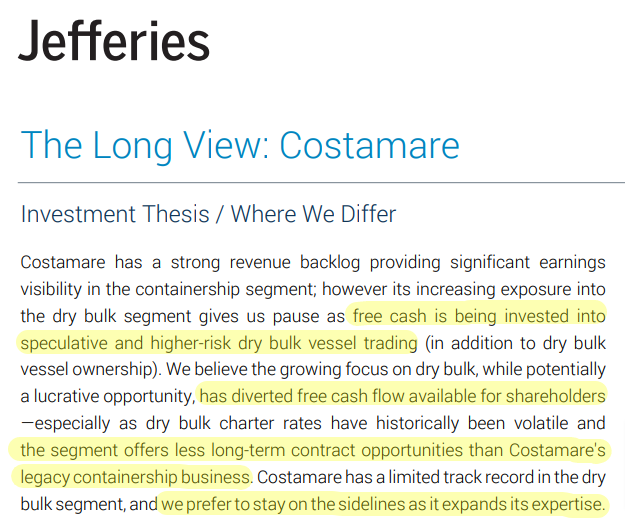 Jefferies report on Costamare