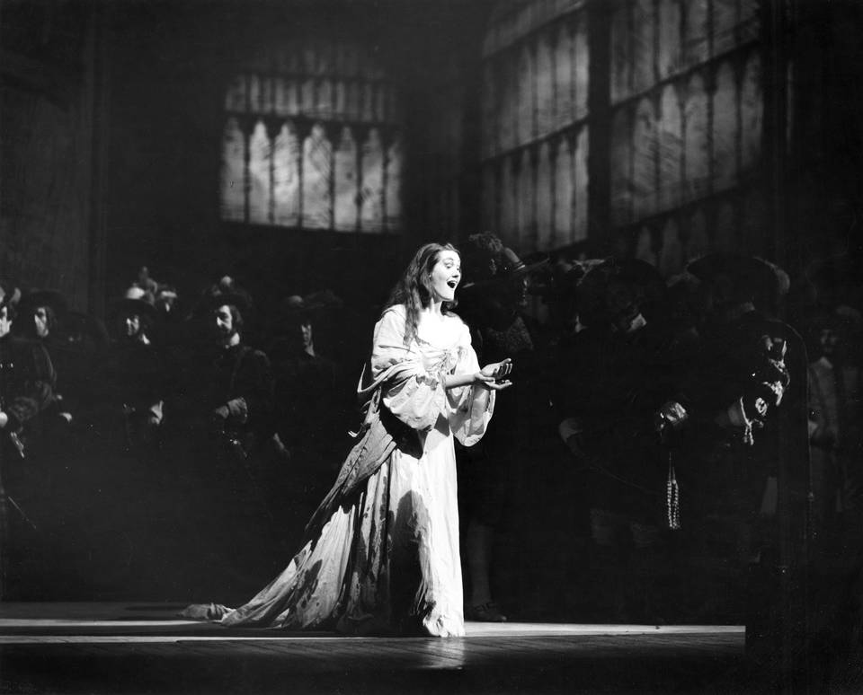 Η Τζόαν Σάδερλαντ ως Λουτσία στην όπερα του Ντονιτσέτι «Λουτσία ντι Λαμερμούρ» το 1959
