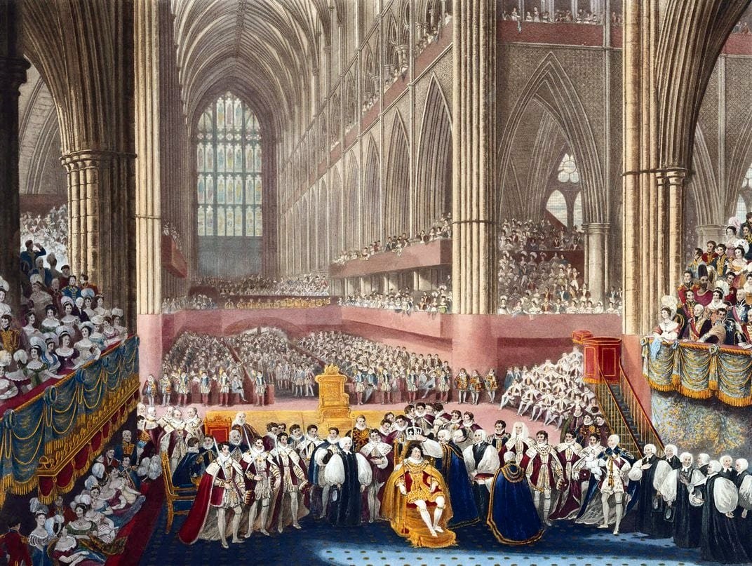 Η στέψη του Γεωργίου Δ΄ το 1821 στο Αββαείο του Γουέστμινστερ στο Λονδίνο