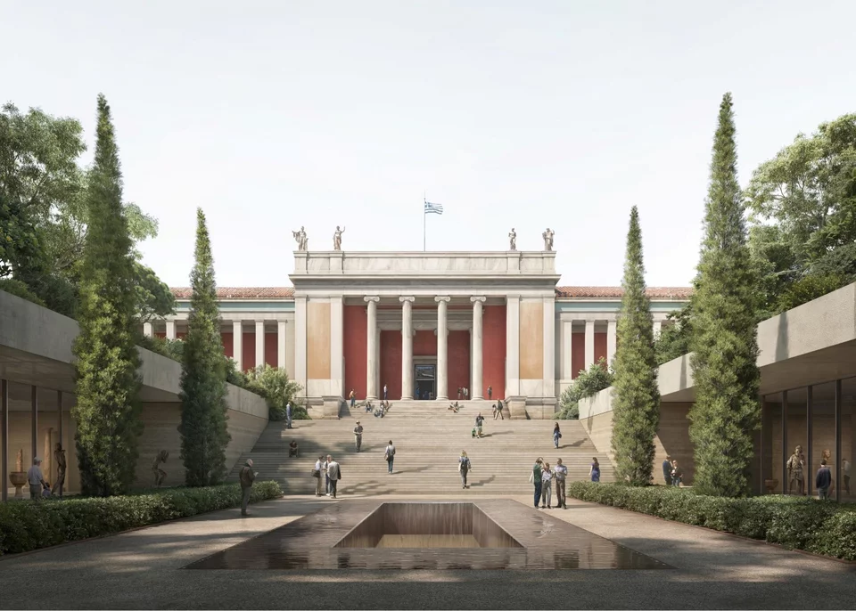 Όψη των αρχιτεκτονικών σχεδίων για την επέκταση του Εθνικού Αρχαιολογικού Μουσείου