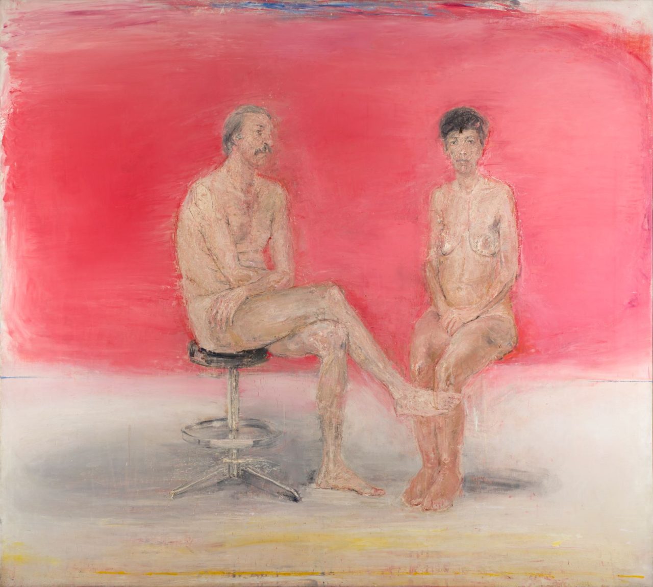 Χρόνης Μπρότσογλου «Γυναίκα και άνδρας σε κόκκινο χώρο», 1984