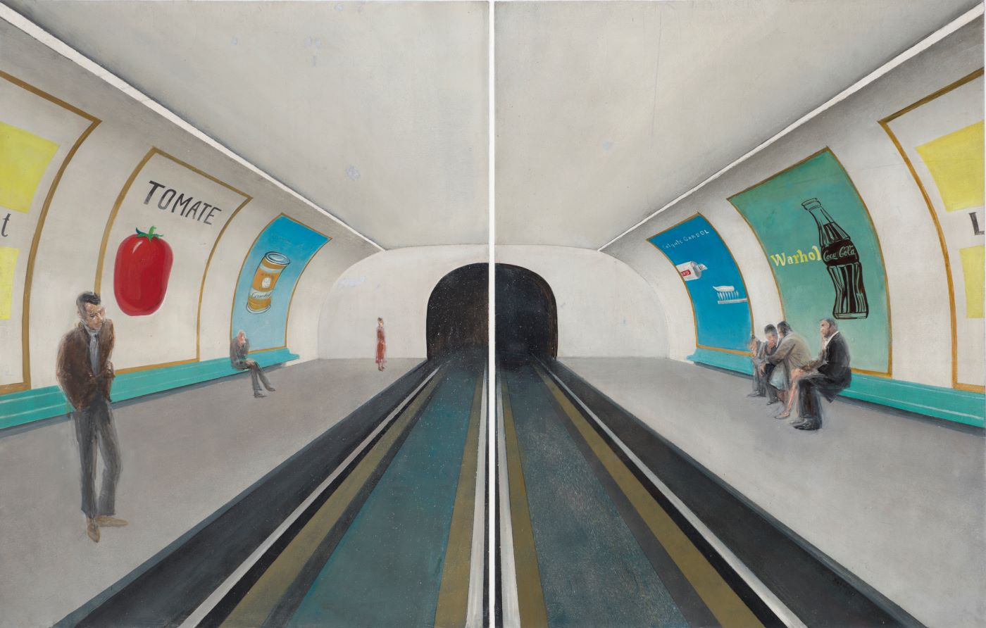 «Μετρό-τούνελ (δίπτυχο)», 1971. Ακρυλικό σε χαρτί