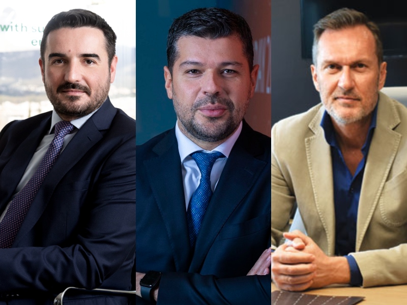 Αριστοτέλης Χαντάβας, Πρόεδρος της SolarPower Europe, Γιώργος Στάσσης, CEO της ΔΕΗ, Δημήτρης Βαρλάμης, Επικεφαλής JinkoSolar Ν.Α Ευρώπης