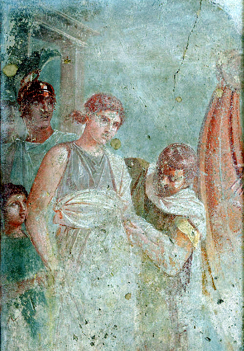 Η αρπαγή της Ελένης σε τοιχογραφία από το «Σπίτι του Τραγικού Ποιητή», Πομπηία (περίπου 1ος αι. μ.Χ.)