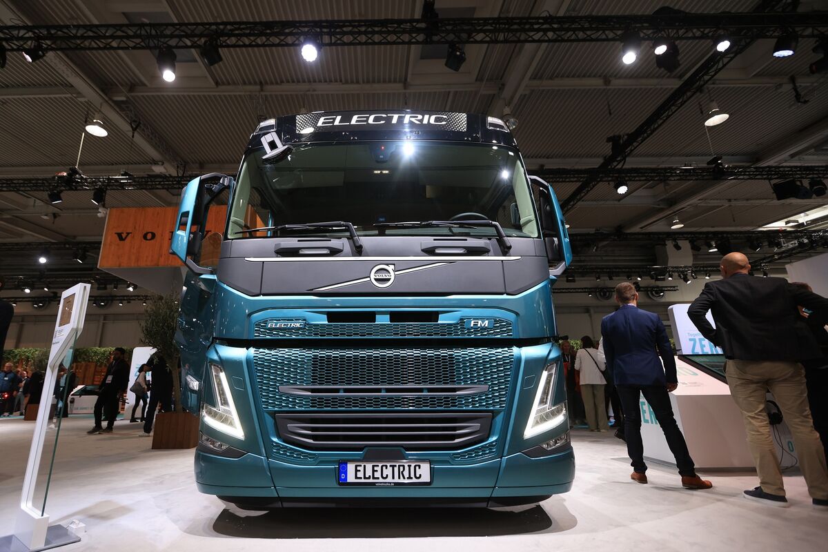 Hλεκτρικό φορτηγό της Volvo πηγή: Bloomberg