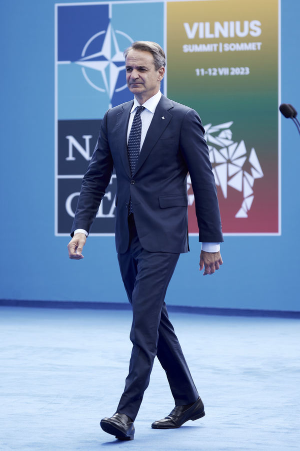 Ο πρωθυπουργός Κυριάκος Μητσοτάκης προσέρχεται στη διήμερη Σύνοδο Κορυφής του ΝΑΤΟ 