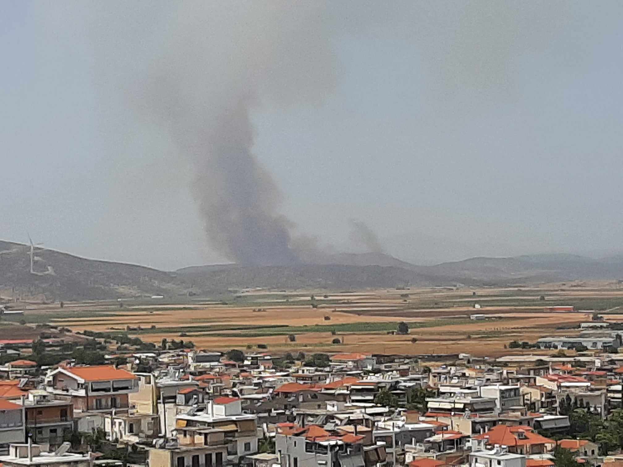 Φωτιά στην Υλίκη - Οι καπνοί είναι ορατοί από τη Θήβα 