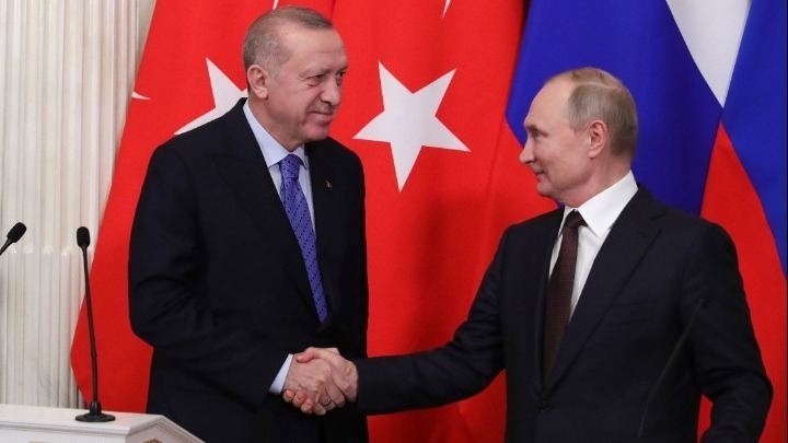 Ο Ρετζέπ Ταγίπ Ερντογάν με τον Βλαντίμιρ Πούτιν