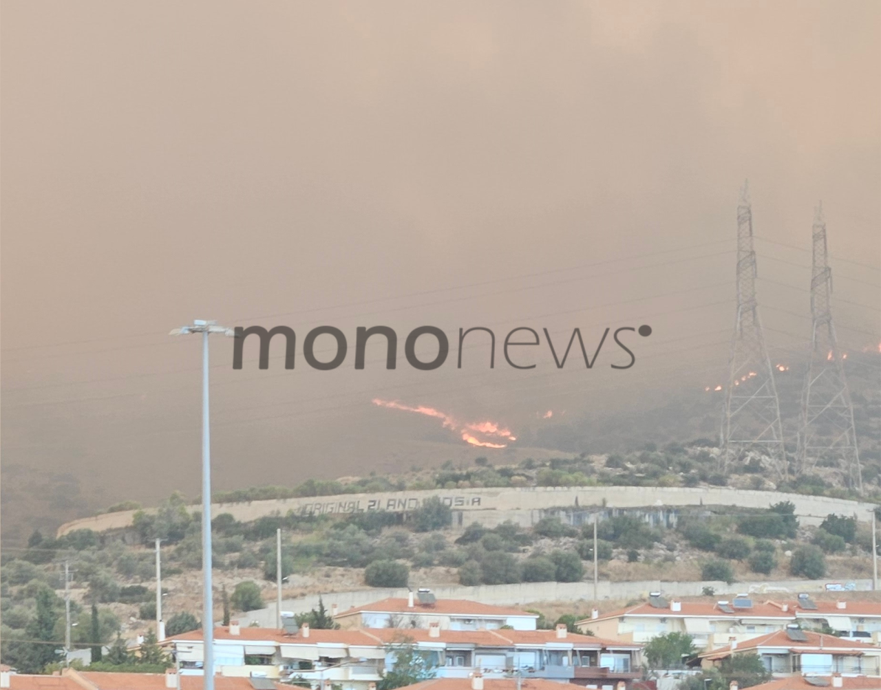 Αποκλειστικές εικόνες του mononews από τη φωτιά που ξέσπασε στην περιοχή της Φυλής στις 22 Αυγούστου 2023.