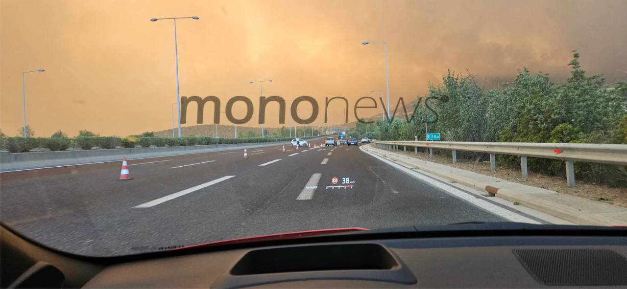 Αποκλειστικές εικόνες του mononews από τη φωτιά που ξέσπασε στην περιοχή της Φυλής στις 22 Αυγούστου 2023.
