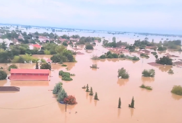 Κάτω από το νερό η Μεταμόρφωση Καρδίτσας λόγω της κακοκαιρίας Danie