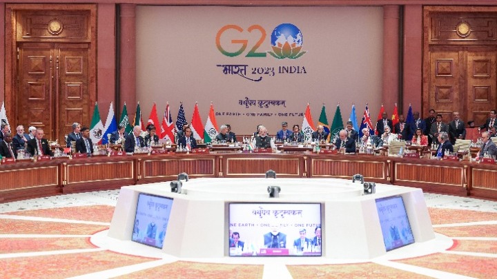 Εικόνα από τη συνεδρίαση της Συνόδου Κορυφής των G20 στην Ινδία