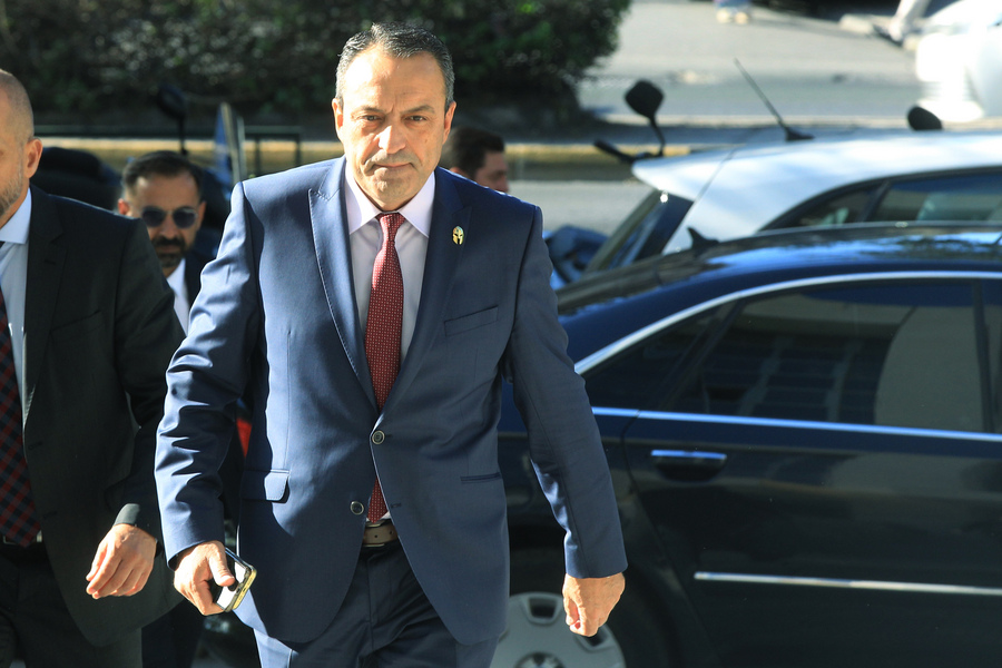 Ο πρόεδρος των Σπαρτιατών, Βασίλης Στίγκας προσέρχεται στην Εισαγγελία του Αρείου Πάγου για να συνεχίσει την κατάθεσή του σχετικά με την ποινική έρευνα που διεξάγεται για τα όσα ανέφερε από το βήμα της Βουλής περί «Greek Mafia και Δον Κορλεόνε»