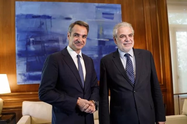 Ο πρωθυπουργός, Κυριάκος Μητσοτάκης και ο Υπουργός Εμπορικής Ναυτιλίας, Χρήστος Στυλιανίδης