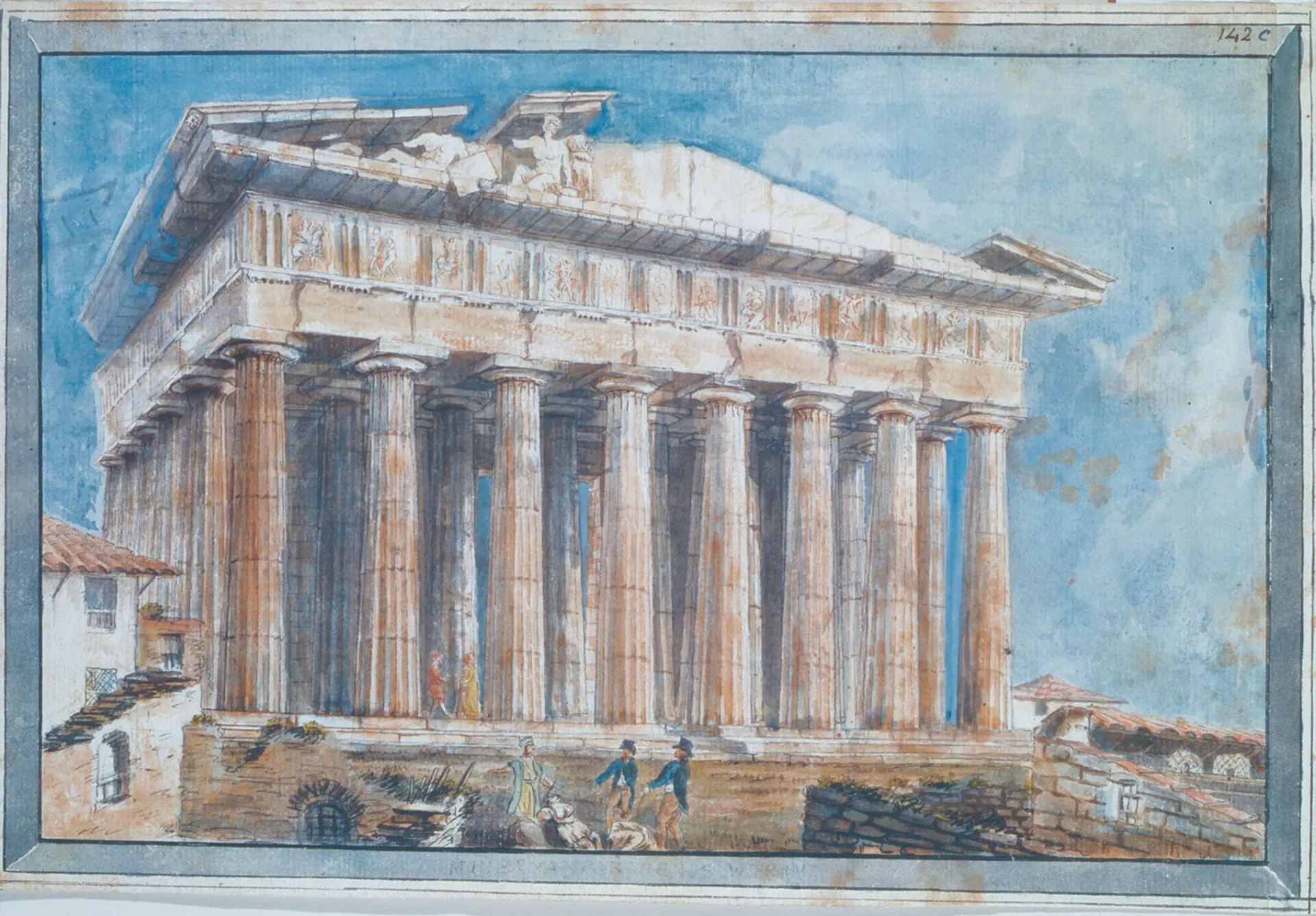 Γουίλιαμ Γκελ, Η αφαίρεση των Γλυπτών από τα αετώματα του Παρθενώνα από τον Έλγιν, 1801, Μουσείο Μπενάκη