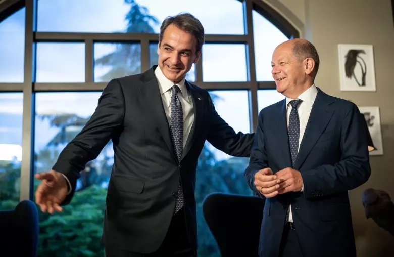 Ο πρωθυπουργός Κυριάκος Μητσοτάκης και ο Καγκελάριος της Γερμανίας Όλαφ Σολτς