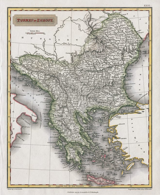 Χάρτης της Τουρκίας και της Ελλάδας το 1817