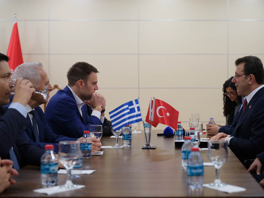 Ο πρόεδρος του ΣΥΡΙΖΑ - Προοδευτική Συμμαχία Στέφανος Κασσελάκης συναντήθηκε με τον Δήμαρχο Κωνσταντινούπολης, Εκρέμ Ιμάμογλου (ΑΠΕ-ΜΠΕ)