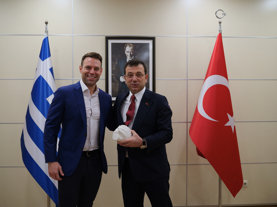 Ο πρόεδρος του ΣΥΡΙΖΑ - Προοδευτική Συμμαχία Στέφανος Κασσελάκης συναντήθηκε με τον Δήμαρχο Κωνσταντινούπολης, Εκρέμ Ιμάμογλου
