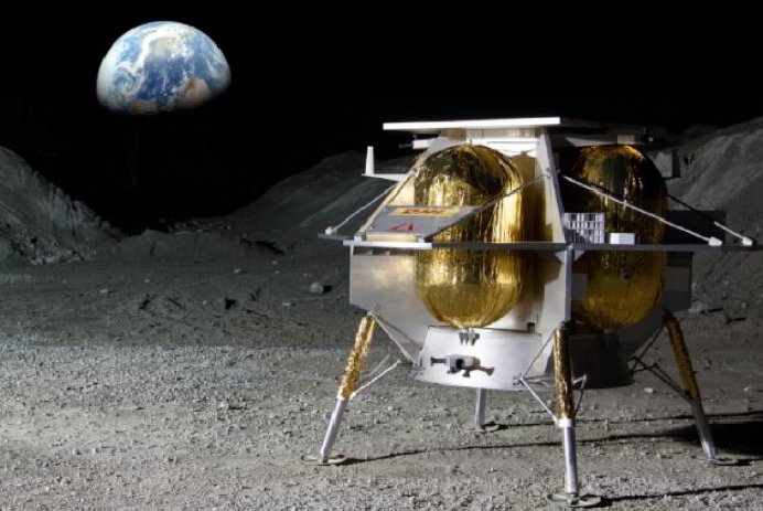 To ρομποτικό σκάφος Peregrine σε καλλιτεχνική απεικόνιση στη σελήνη
