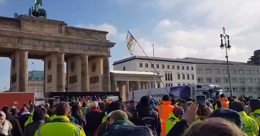 Διαδηλωτές οδηγοί φορτηγών στη Γερμανία