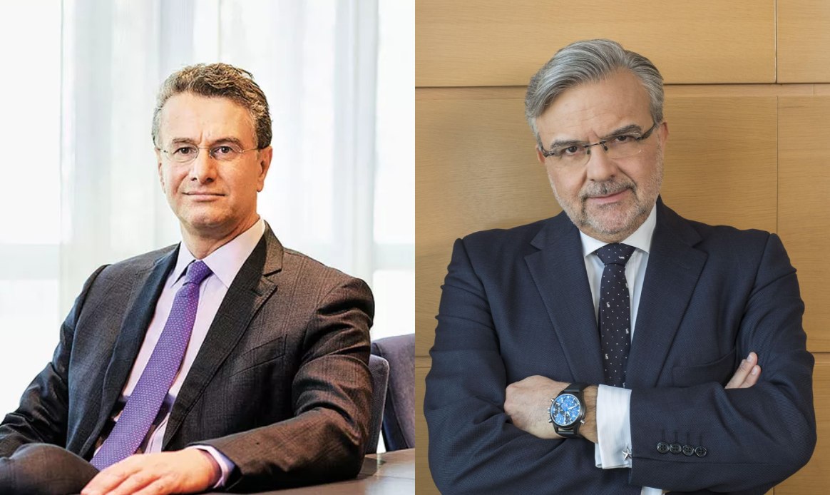 Ο CEO του Ομίλου ΤΙΤΑΝ, Δημήτρης Παπαλεξόπουλος και ο CEO της Τράπεζας Πειραιώς, Χρήστος Μεγάλου