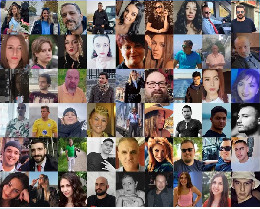 Οι 57 νεκροί της τραγωδίας των Τεμπών