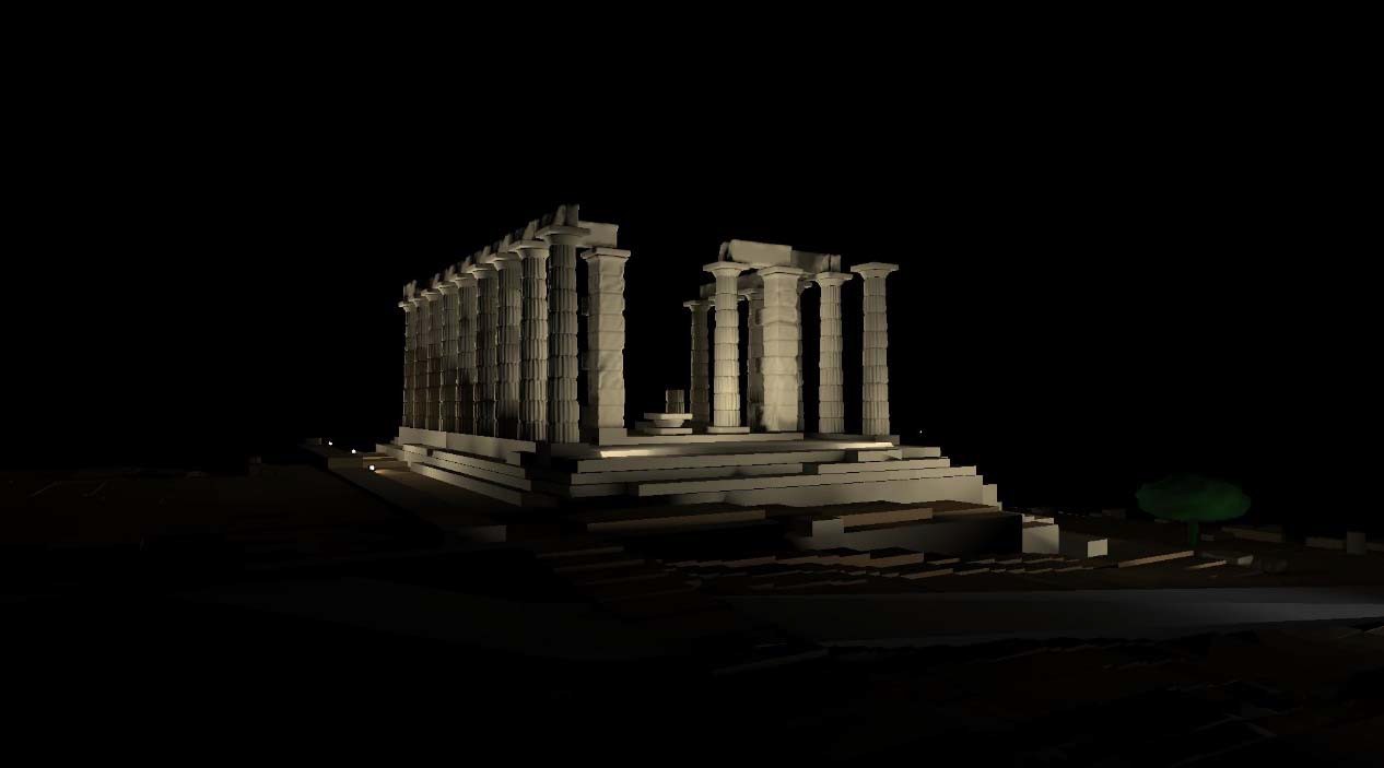 Νέος φωτισμός για το ναό του Ποσειδώνα στο Σούνιο (φωτομετρική απεικόνιση)