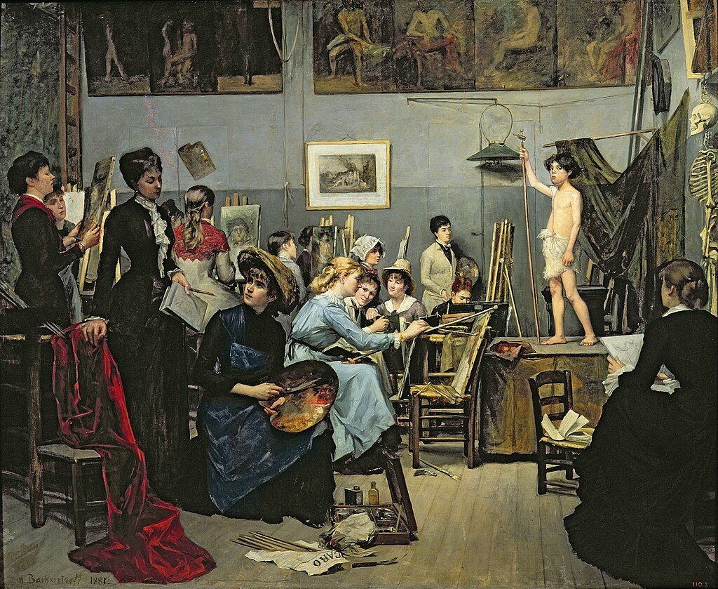 Πίνακας της Μαρί Μπασκίρτσεφ, με την ίδια ως κεντρική καθιστή φιγούρα (1881)