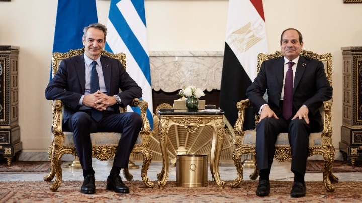 Ο Κυριάκος Μητσοτάκης με τον Πρόεδρο της Αιγύπτου Abdel Fattah El-Sisi