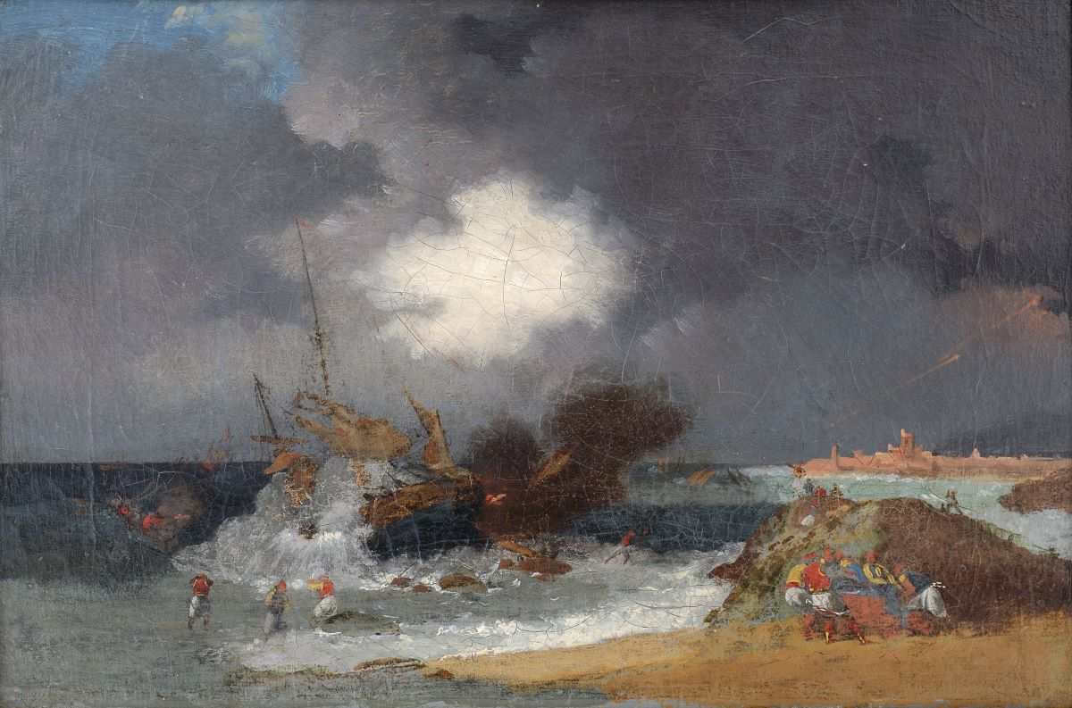 Οράς Βερνέ (1789-1863), Σκηνή του 1821: Πυρπόληση τουρκικού πλοίου. Δωρεά Ιωάννη Τρικόγλου