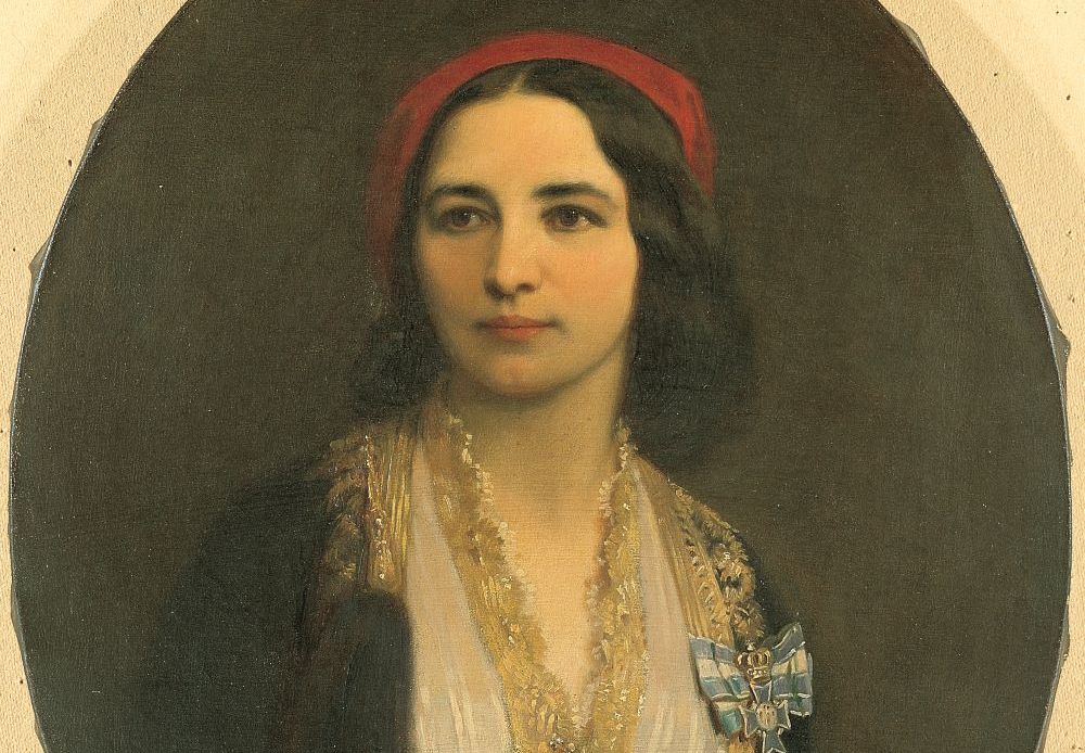 Χανς Κούντμιλερ (1837-1893), Προσωπογραφία Ασπασίας Καρπούνη, μετέπειτα βαρώνης Σράτενμπεργκ, κυρίας επί των τιμών της βασίλισσας Αμαλίας, 1850 - Η Ελλάδα του Μουσείου Μπενάκη