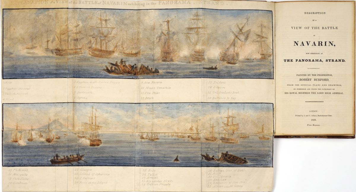 Ρόμπερτ Μπέρφοντ (1791-1861), Περιγραφή μια άποψης της Ναυμαχίας του Ναβαρίνου, Λονδίνο 1828