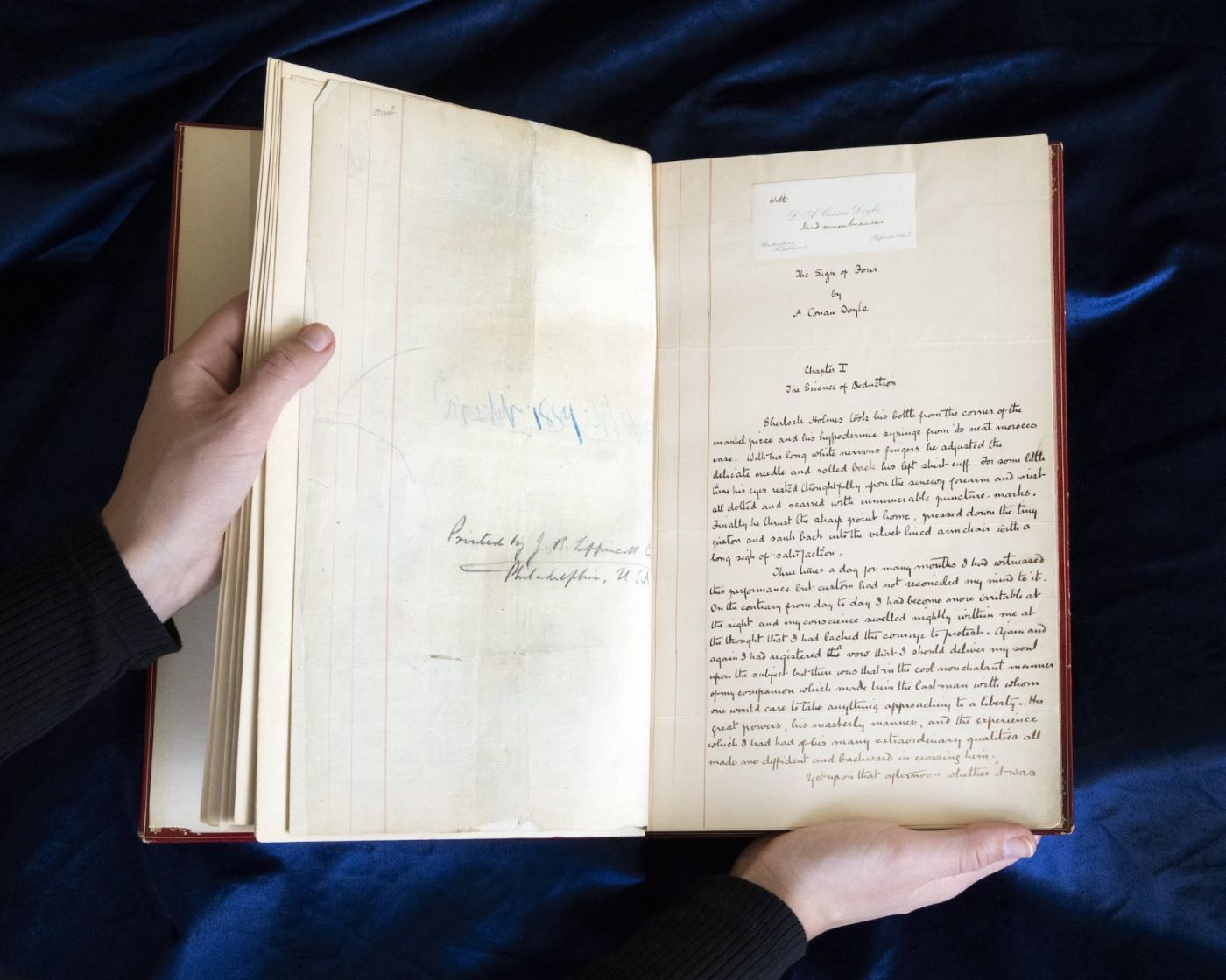 Το χειρόγραφο μυθιστόρημα του Άρθουρ Κόναν Ντόιλ  «Το Σημάδι των Τεσσάρων»