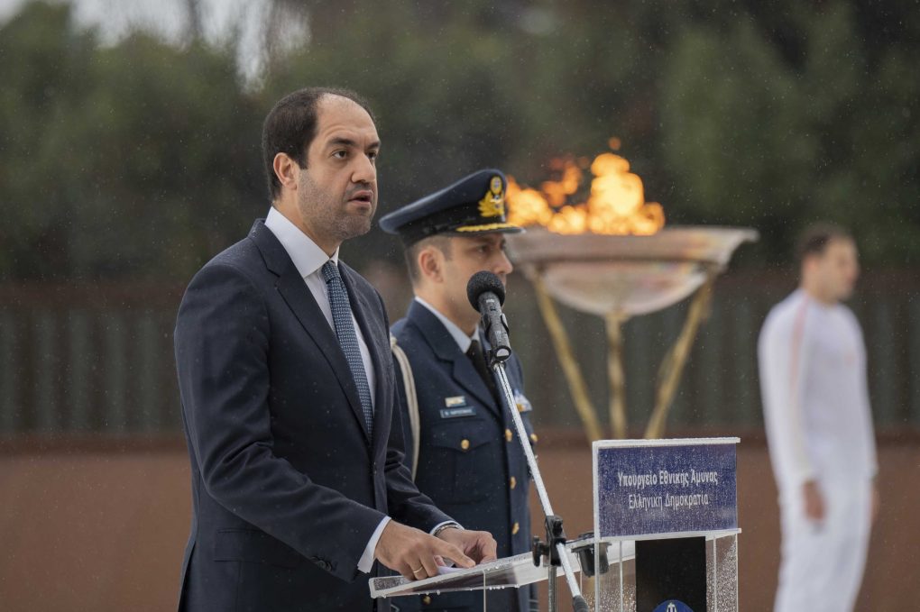 Ο υφυπουργός Εθνικής Άμυνας, Γιάννης Κεφαλογιάννης, στην Τελετή Υποδοχής της Ολυμπιακής Φλόγας των XXXΙIΙ (33ων) Ολυμπιακών Αγώνων «ΠΑΡΙΣΙ 2024»