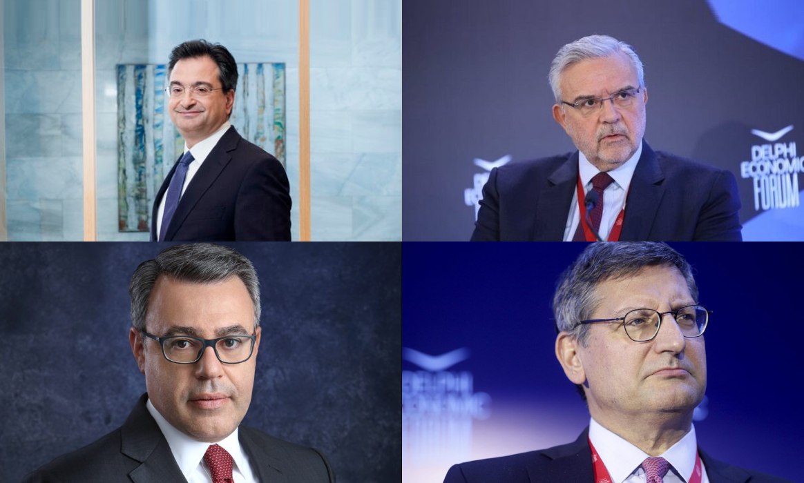Φωκίων Καραβίας, CEO Eurobank - Χρήστος Μεγάλου, CEO Τράπεζας Πειραιώς - Βασίλης Ψάλτης, CEO Alpha Bank - Παύλος Μυλωνάς, CEO Εθνικής Τράπεζας