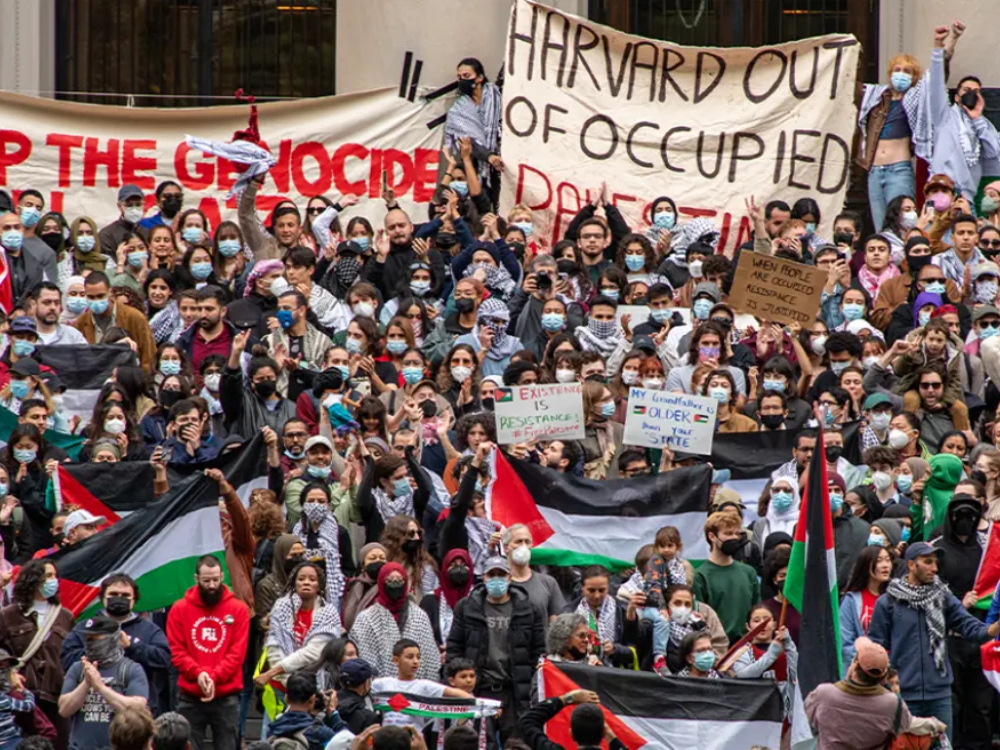φιλοπαλαιστινιακός καταυλισμός στην αυλή του πανεπιστημίου Χάρβαρντ