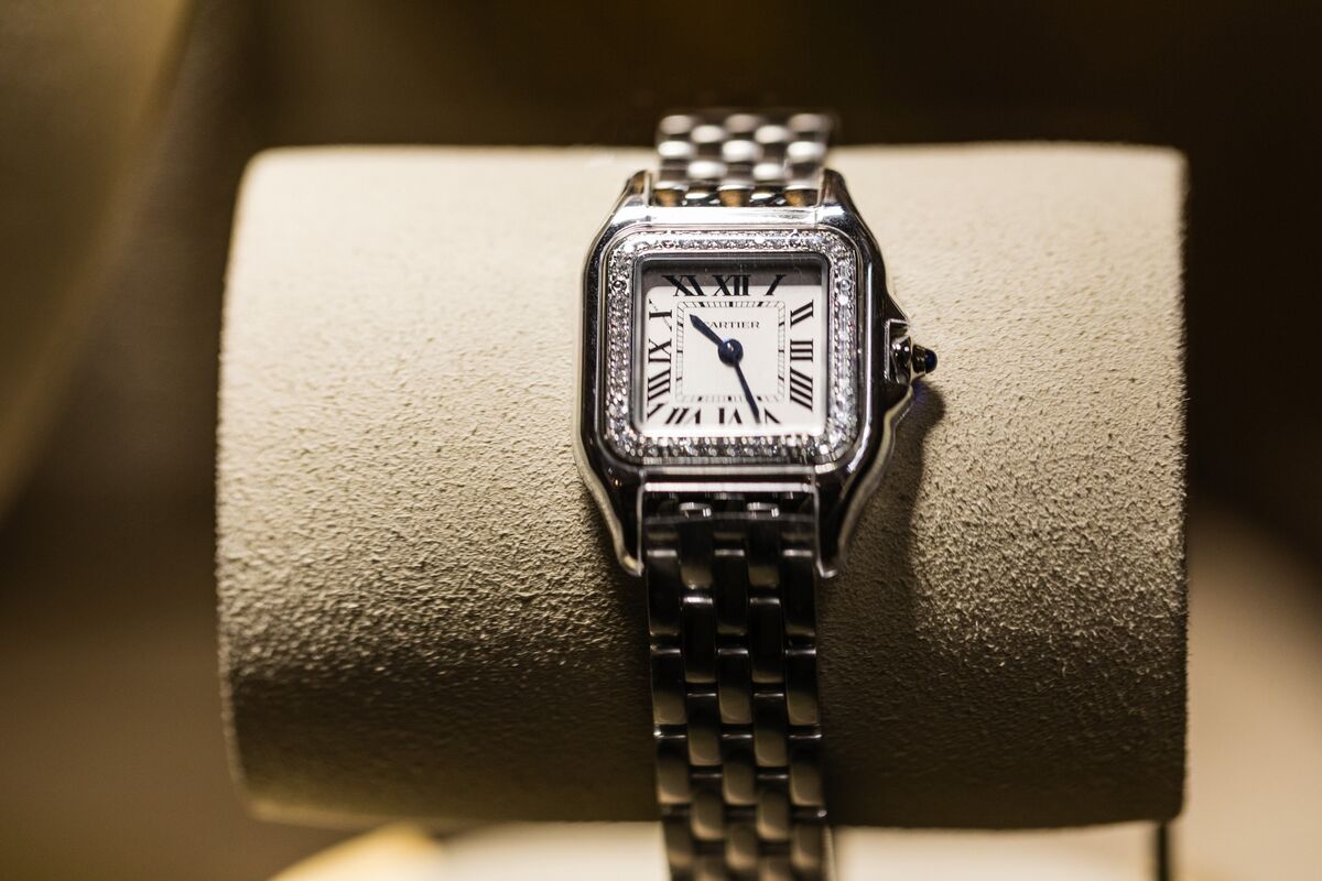 Ρολόι χειρός Cartier Tank Francaise. Φωτογράφος: Jeanne Frank/Bloomberg