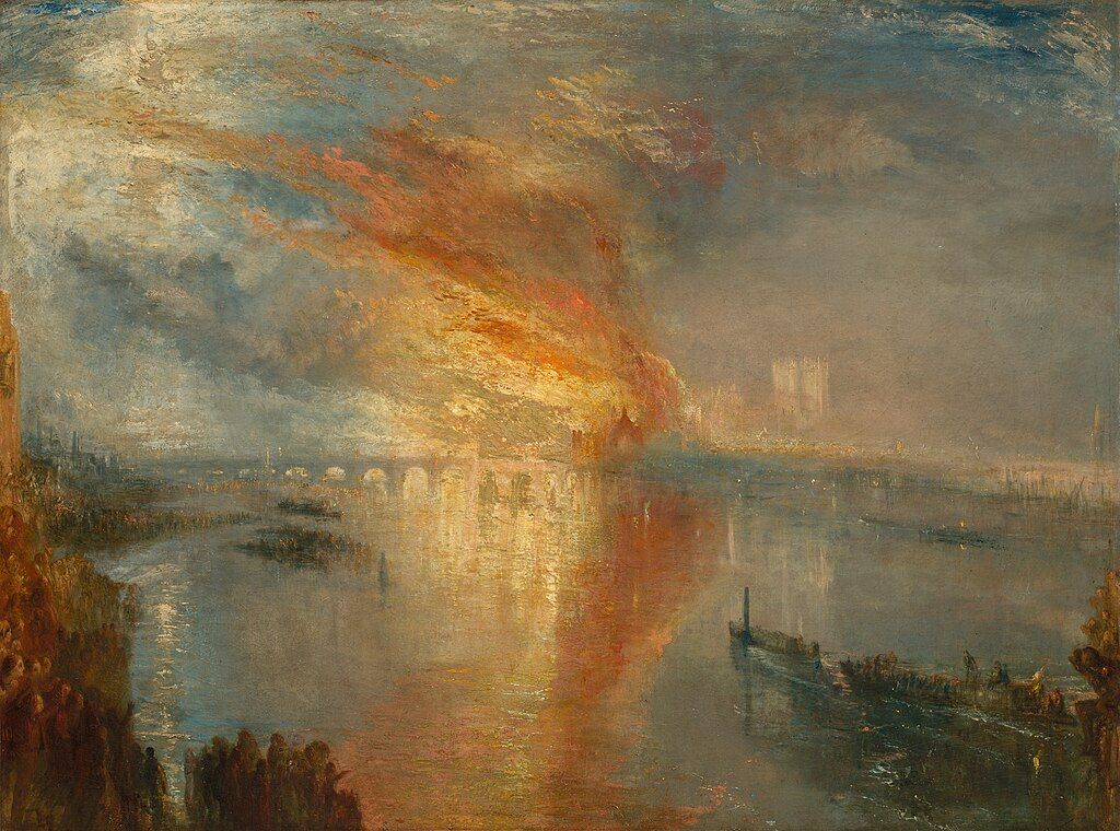 Ουίλιαμ Τέρνερ «Η πυρκαγιά στην Βουλή των Λόρδων και Κοινοτήτων», 1834